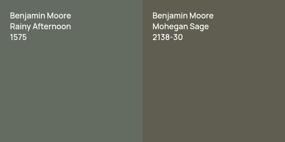 Benjamin Moore Rainy Afternoon vs. Benjamin Moore Mohegan Sage