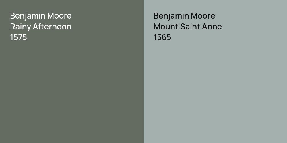 Benjamin Moore Rainy Afternoon vs. Benjamin Moore Mount Saint Anne