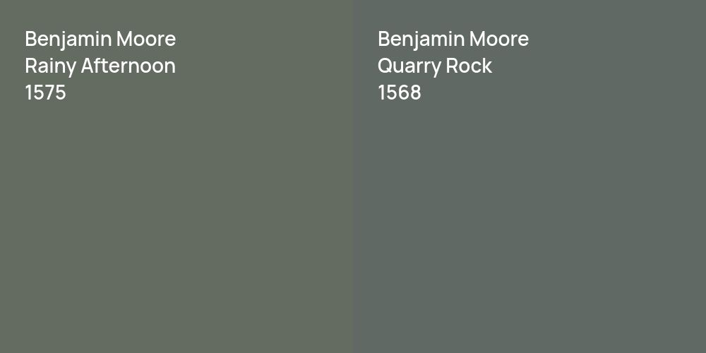 Benjamin Moore Rainy Afternoon vs. Benjamin Moore Quarry Rock