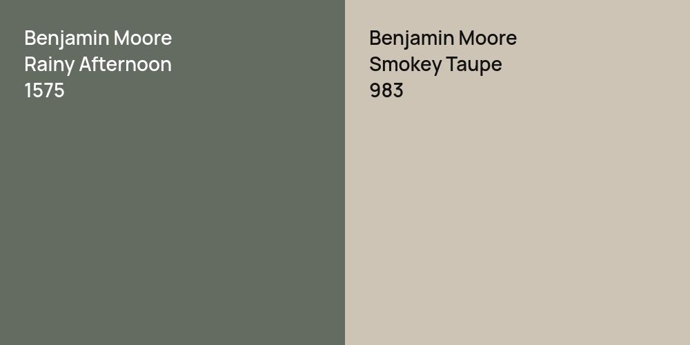 Benjamin Moore Rainy Afternoon vs. Benjamin Moore Smokey Taupe