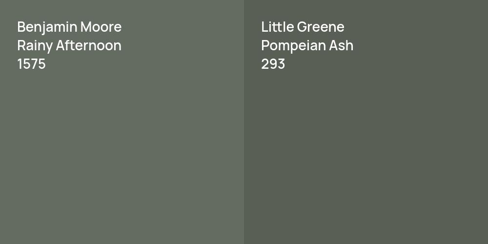 Benjamin Moore Rainy Afternoon vs. Little Greene Pompeian Ash