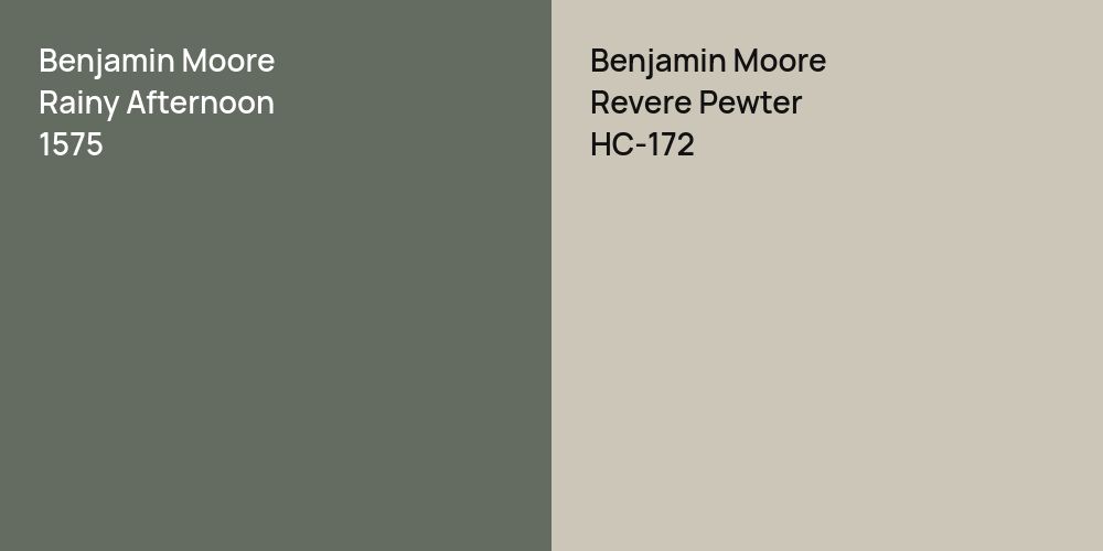 Benjamin Moore Rainy Afternoon vs. Benjamin Moore Revere Pewter