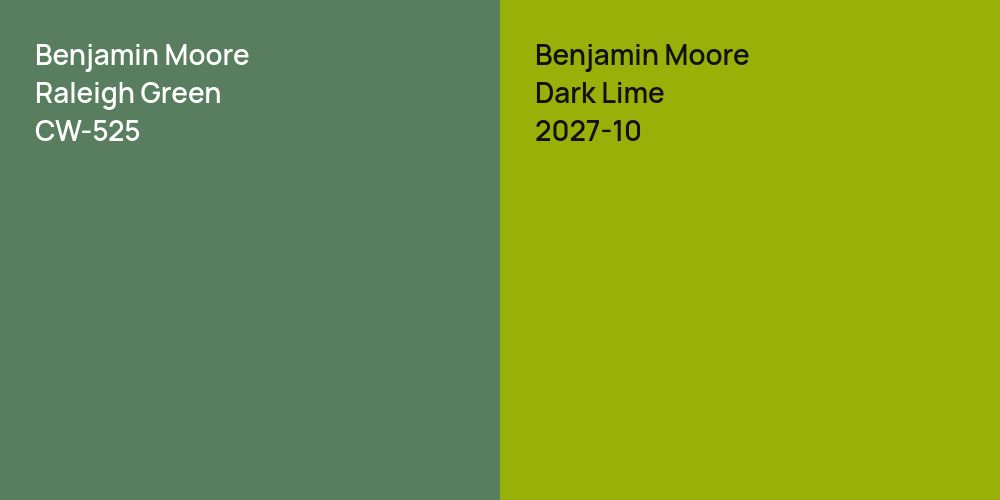 Benjamin Moore Raleigh Green vs. Benjamin Moore Dark Lime