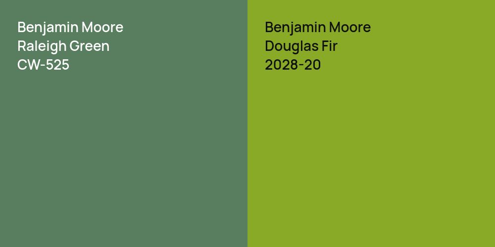 Benjamin Moore Raleigh Green vs. Benjamin Moore Douglas Fir