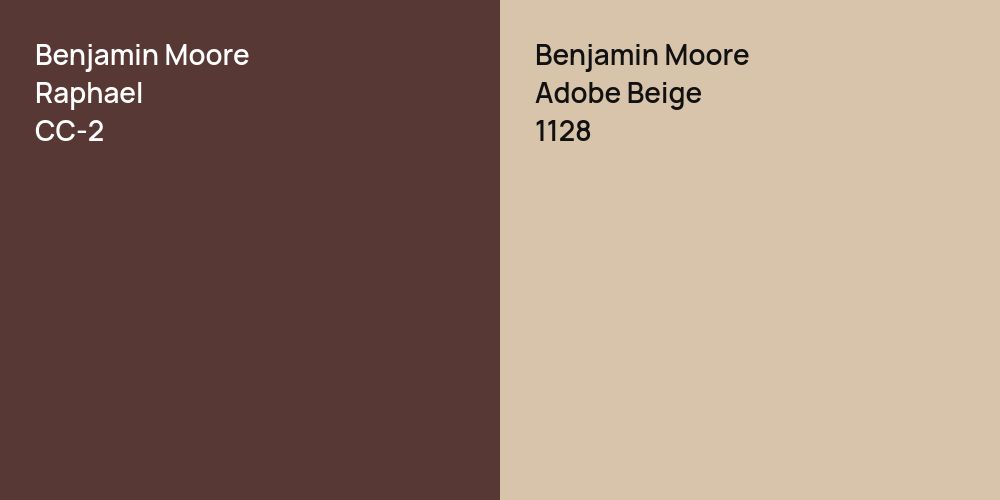 Benjamin Moore Raphael vs. Benjamin Moore Adobe Beige