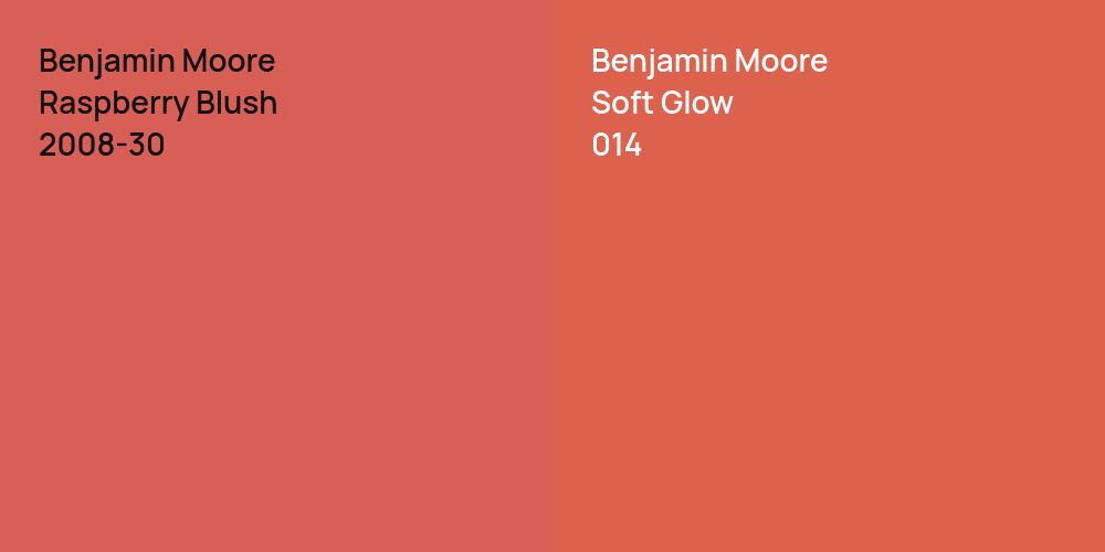 Benjamin Moore Raspberry Blush vs. Benjamin Moore Soft Glow