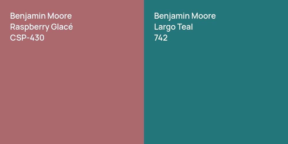 Benjamin Moore Raspberry Glacé vs. Benjamin Moore Largo Teal