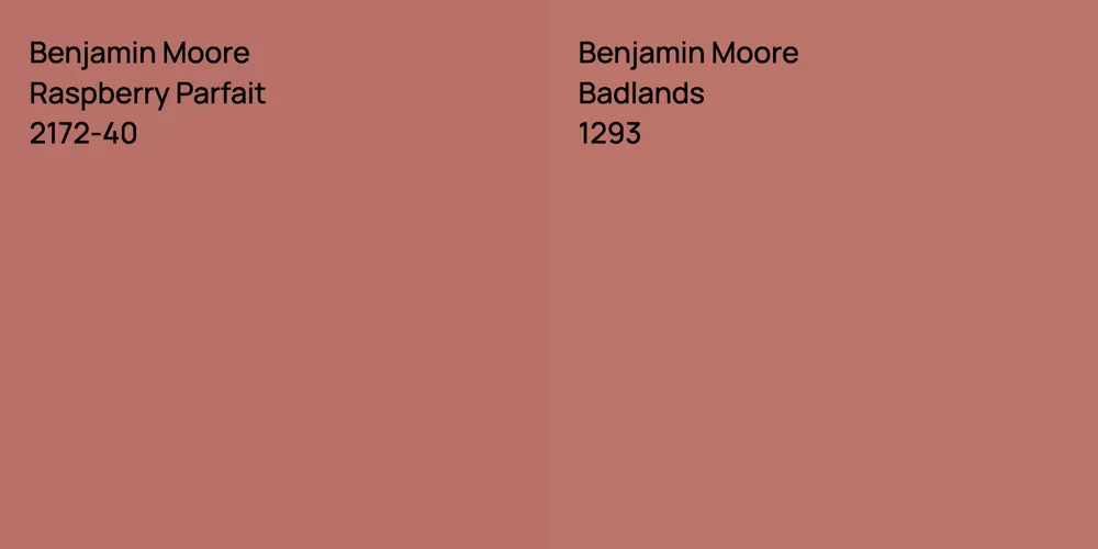 Benjamin Moore Raspberry Parfait vs. Benjamin Moore Badlands