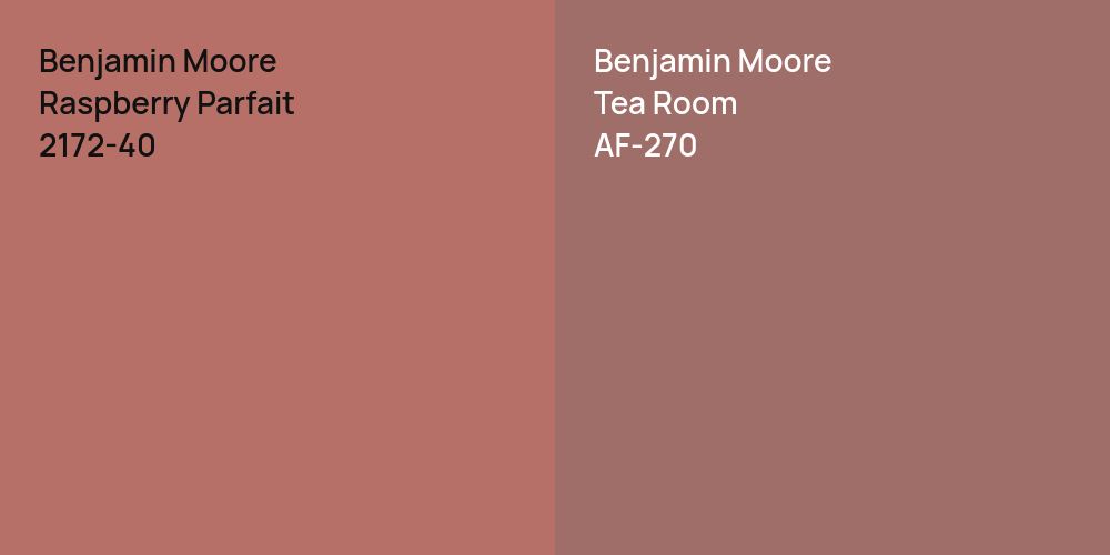 Benjamin Moore Raspberry Parfait vs. Benjamin Moore Tea Room