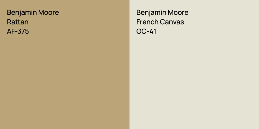 Benjamin Moore Rattan vs. Benjamin Moore French Canvas