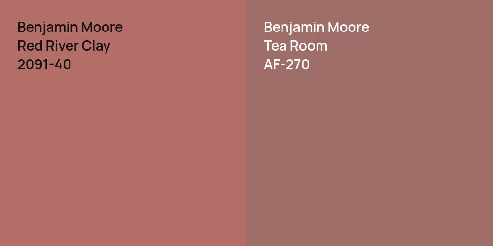 Benjamin Moore Red River Clay vs. Benjamin Moore Tea Room