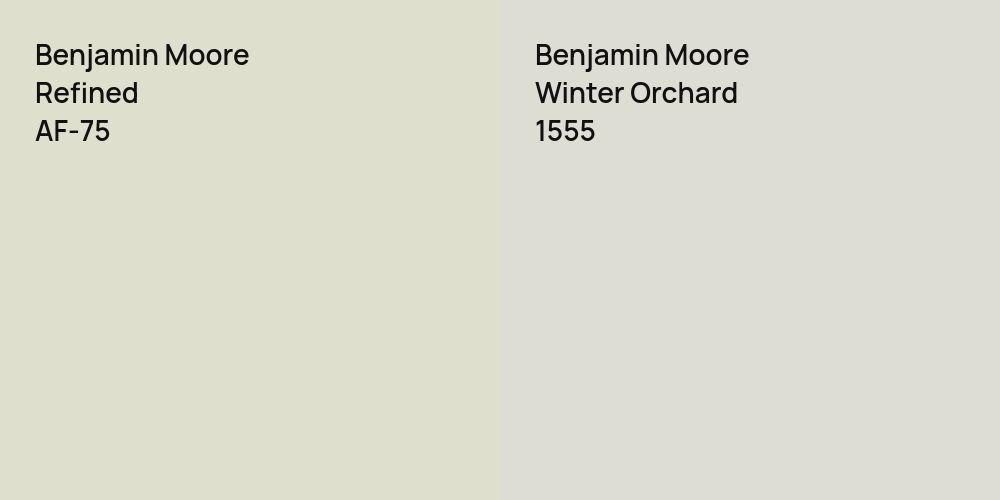 Benjamin Moore Refined vs. Benjamin Moore Winter Orchard