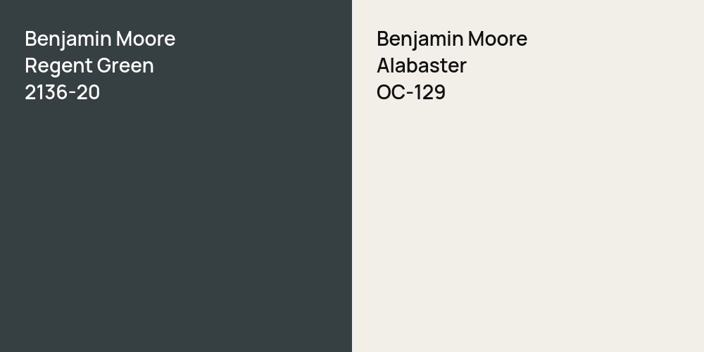 Benjamin Moore Regent Green vs. Benjamin Moore Alabaster