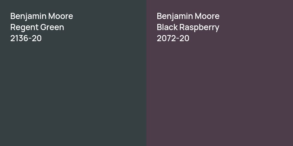 Benjamin Moore Regent Green vs. Benjamin Moore Black Raspberry