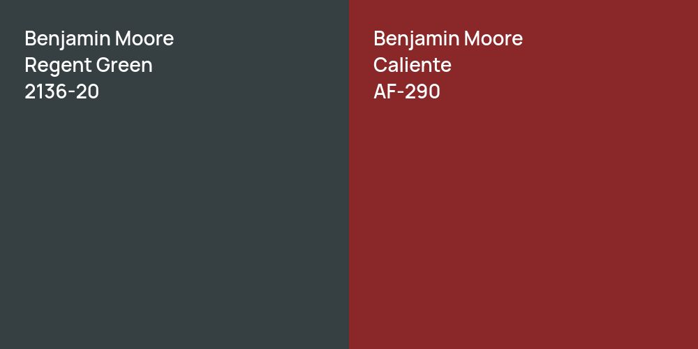 Benjamin Moore Regent Green vs. Benjamin Moore Caliente