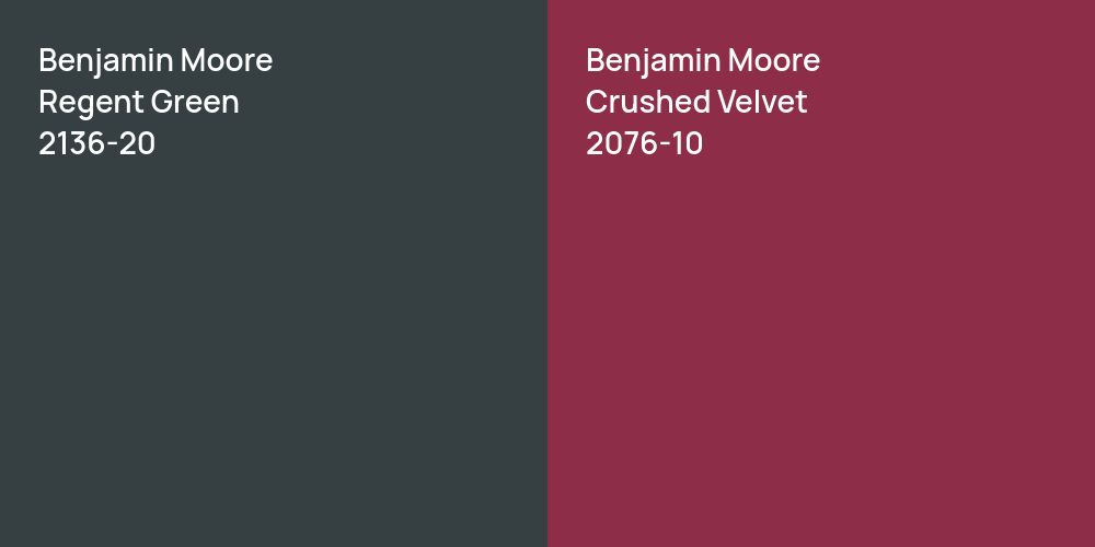 Benjamin Moore Regent Green vs. Benjamin Moore Crushed Velvet