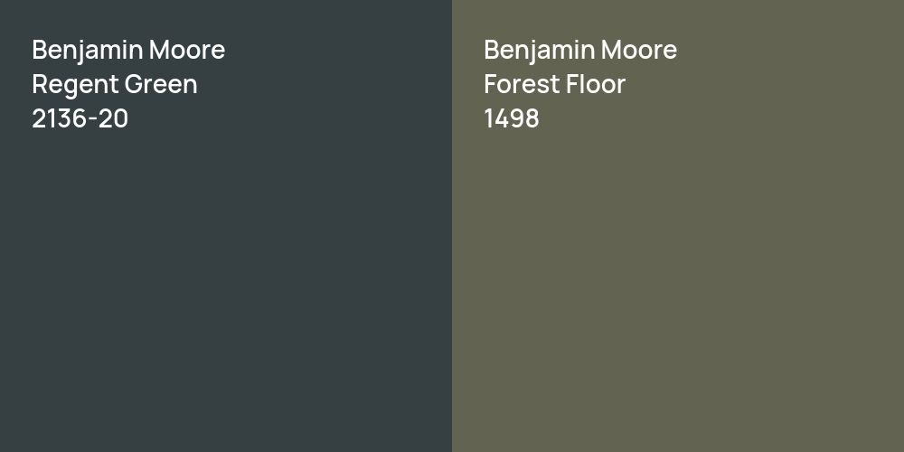 Benjamin Moore Regent Green vs. Benjamin Moore Forest Floor