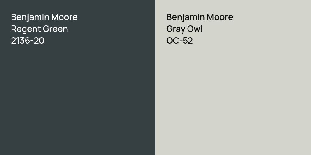 Benjamin Moore Regent Green vs. Benjamin Moore Gray Owl