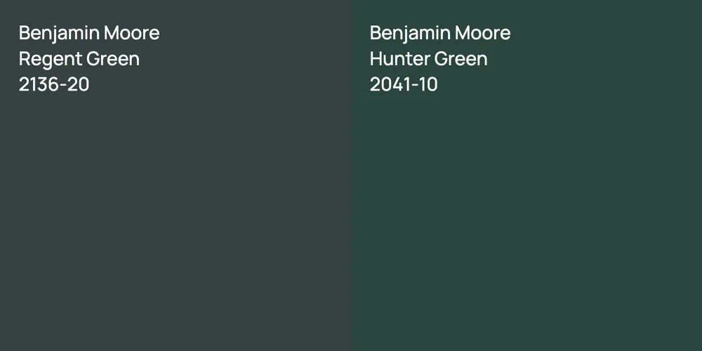 Benjamin Moore Regent Green vs. Benjamin Moore Hunter Green