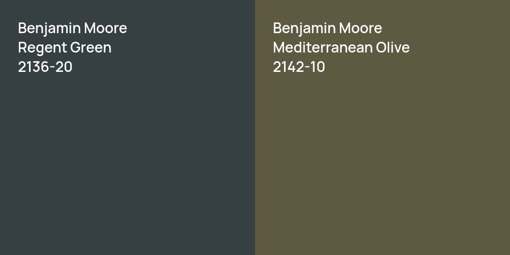 Benjamin Moore Regent Green vs. Benjamin Moore Mediterranean Olive