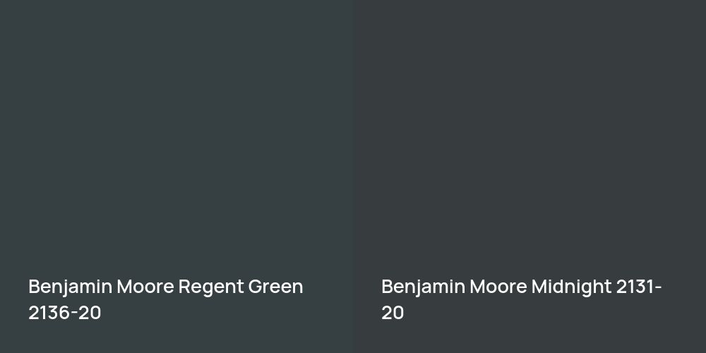 Benjamin Moore Regent Green vs. Benjamin Moore Midnight