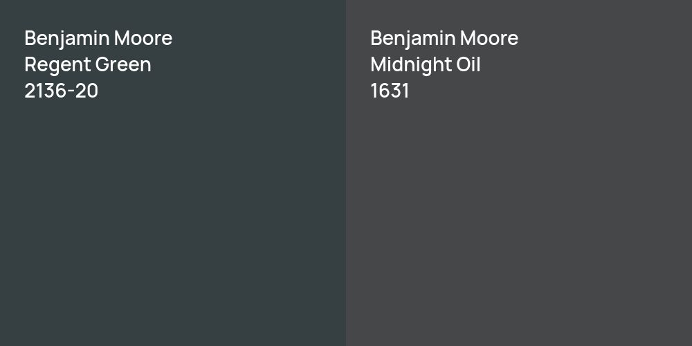 Benjamin Moore Regent Green vs. Benjamin Moore Midnight Oil