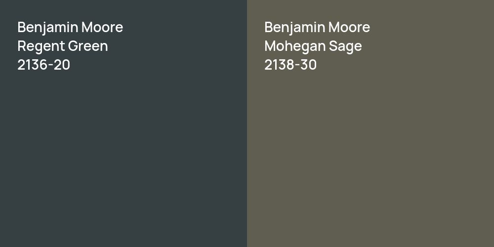 Benjamin Moore Regent Green vs. Benjamin Moore Mohegan Sage