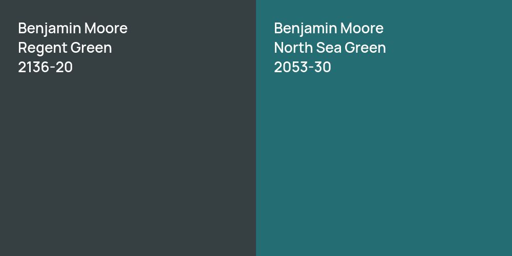 Benjamin Moore Regent Green vs. Benjamin Moore North Sea Green