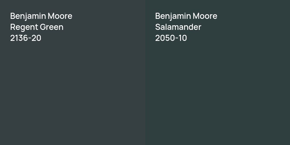 Benjamin Moore Regent Green vs. Benjamin Moore Salamander