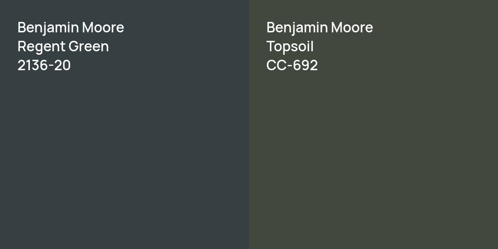 Benjamin Moore Regent Green vs. Benjamin Moore Topsoil