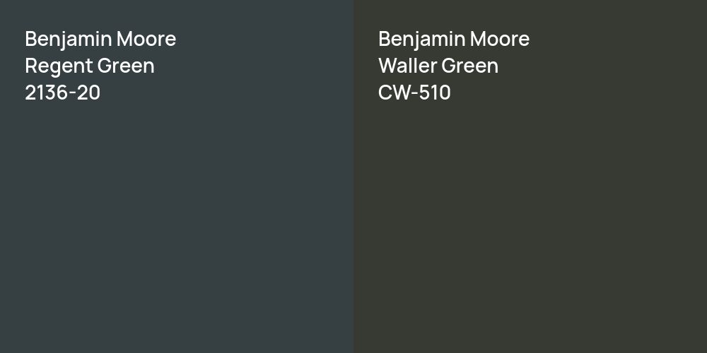 Benjamin Moore Regent Green vs. Benjamin Moore Waller Green