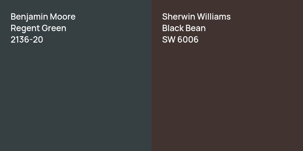 Benjamin Moore Regent Green vs. Sherwin Williams Black Bean