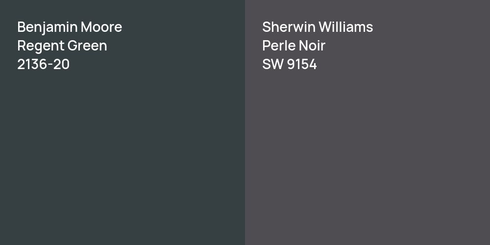 Benjamin Moore Regent Green vs. Sherwin Williams Perle Noir