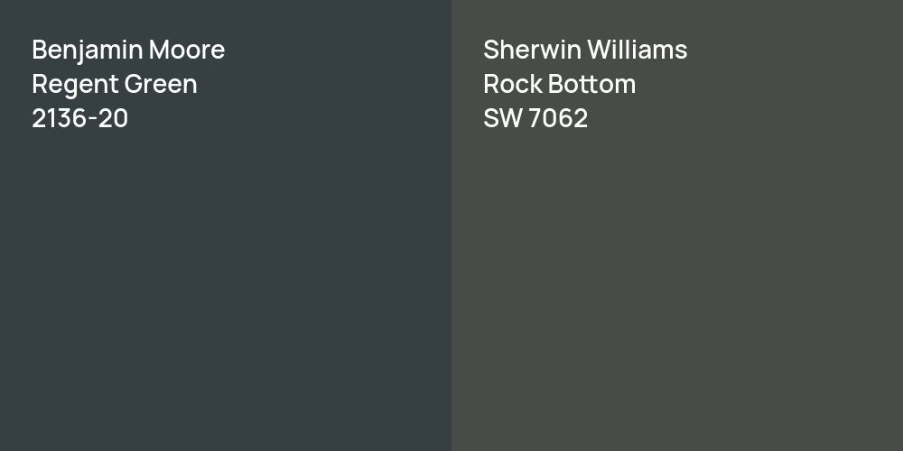 Benjamin Moore Regent Green vs. Sherwin Williams Rock Bottom