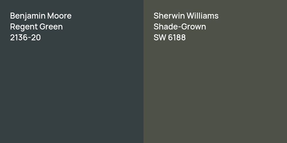 Benjamin Moore Regent Green vs. Sherwin Williams Shade-Grown