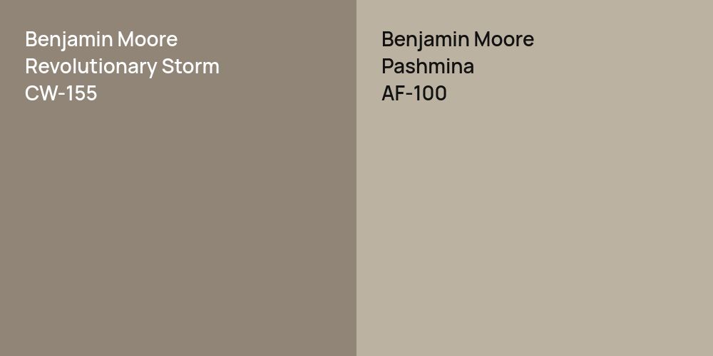 Benjamin Moore Revolutionary Storm vs. Benjamin Moore Pashmina