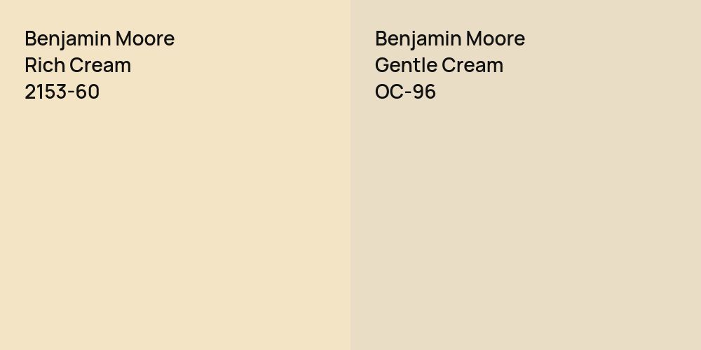 Benjamin Moore Rich Cream vs. Benjamin Moore Gentle Cream