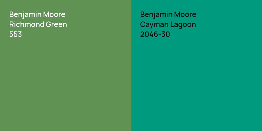 Benjamin Moore Richmond Green vs. Benjamin Moore Cayman Lagoon