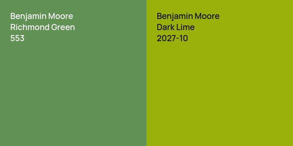 Benjamin Moore Richmond Green vs. Benjamin Moore Dark Lime