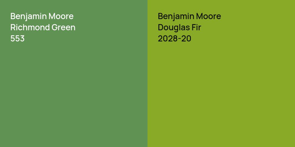 Benjamin Moore Richmond Green vs. Benjamin Moore Douglas Fir