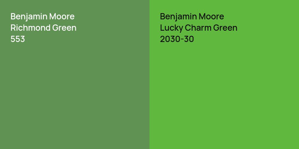 Benjamin Moore Richmond Green vs. Benjamin Moore Lucky Charm Green