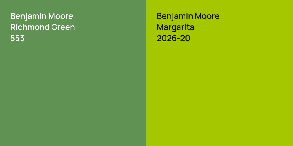 Benjamin Moore Richmond Green vs. Benjamin Moore Margarita