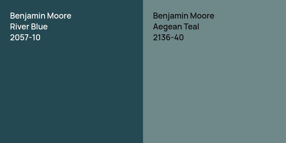 Benjamin Moore River Blue vs. Benjamin Moore Aegean Teal