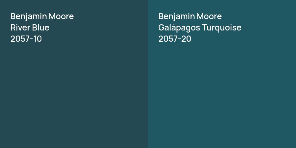 Benjamin Moore River Blue vs. Benjamin Moore Galápagos Turquoise