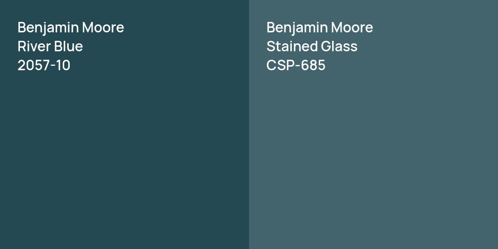 Benjamin Moore River Blue vs. Benjamin Moore Stained Glass