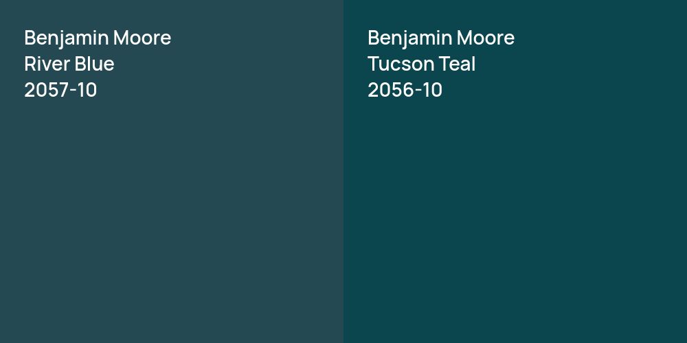 Benjamin Moore River Blue vs. Benjamin Moore Tucson Teal