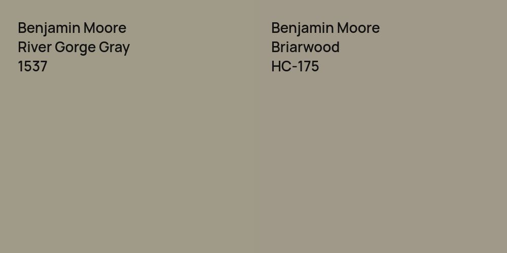 Benjamin Moore River Gorge Gray vs. Benjamin Moore Briarwood