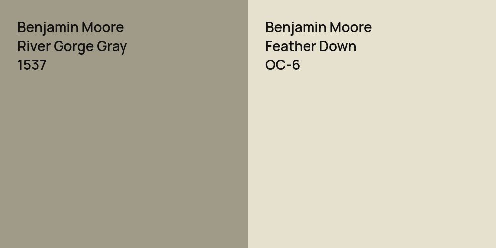 Benjamin Moore River Gorge Gray vs. Benjamin Moore Feather Down