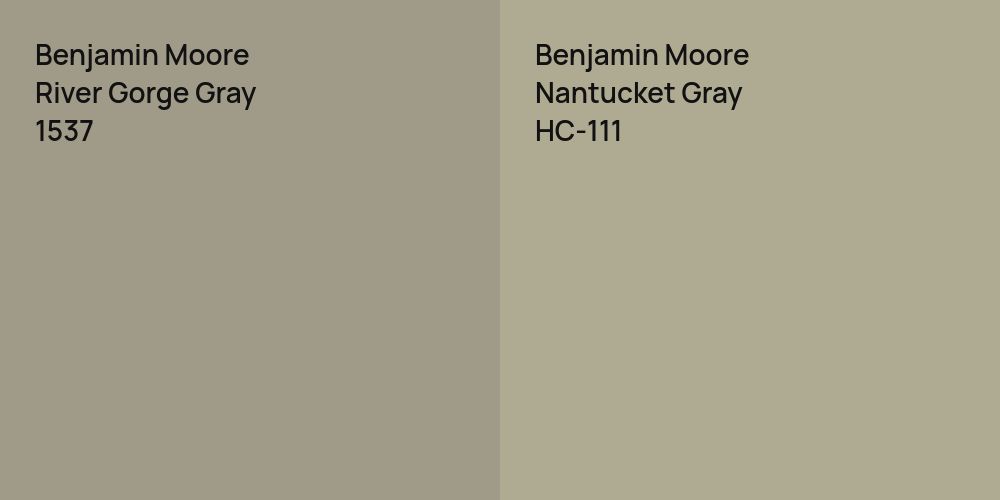 Benjamin Moore River Gorge Gray vs. Benjamin Moore Nantucket Gray