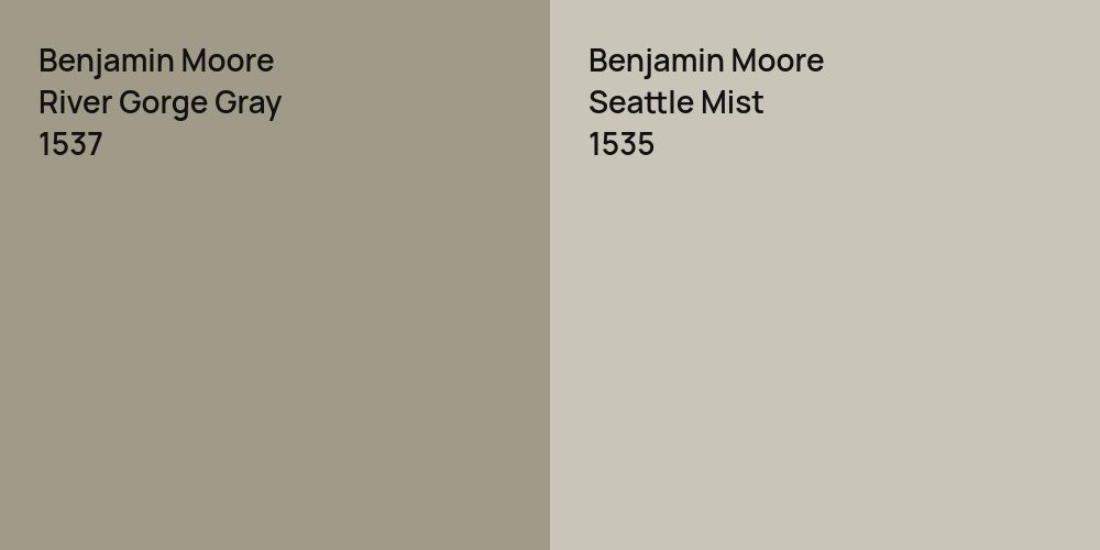 Benjamin Moore River Gorge Gray vs. Benjamin Moore Seattle Mist